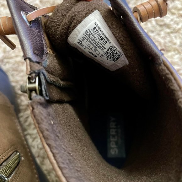 Sperry Women’s Syren Gulf Waterproof Lace Up Duck Boots Tan Navy, Size 10 - Picture 6 of 12